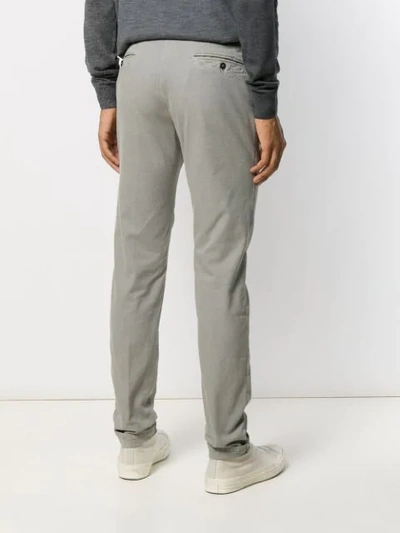 Shop Incotex Straight Leg Chino Trousers In Grey