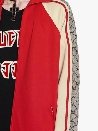 Shop Gucci Oversize Technical Jersey Jacket - Red