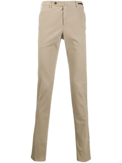 Shop Pt01 Slim-fit Chino Trousers In Neutrals