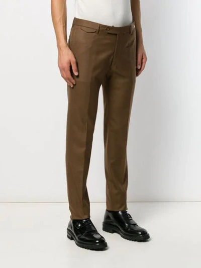 Shop Tagliatore Straight Leg Trousers In Brown