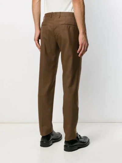 Shop Tagliatore Straight Leg Trousers In Brown