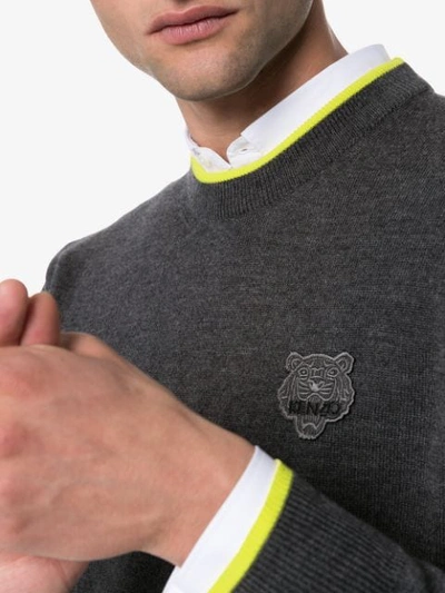 Shop Kenzo Tiger Crest Jumper - Grey