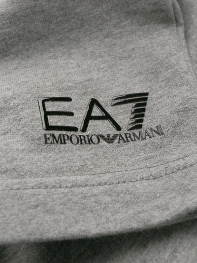 Shop Ea7 Raised Logo Track Shorts In Grey