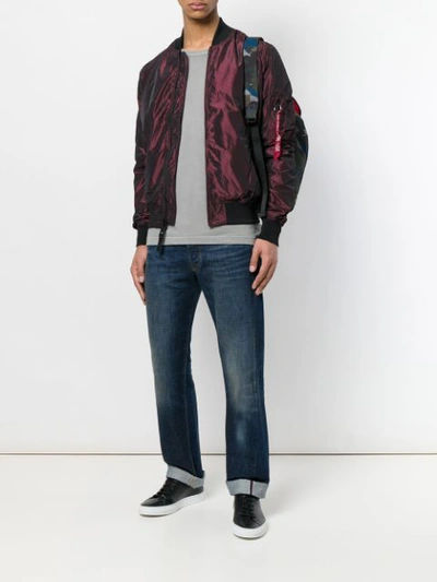 Shop Alpha Industries 'flight' Bomberjacke In Red