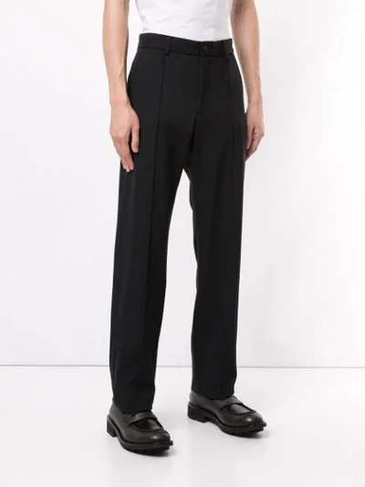 Shop Giorgio Armani Straight-leg Trousrs In Black