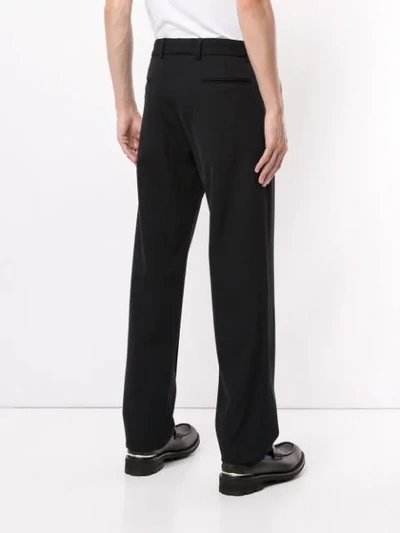 Shop Giorgio Armani Straight-leg Trousrs In Black