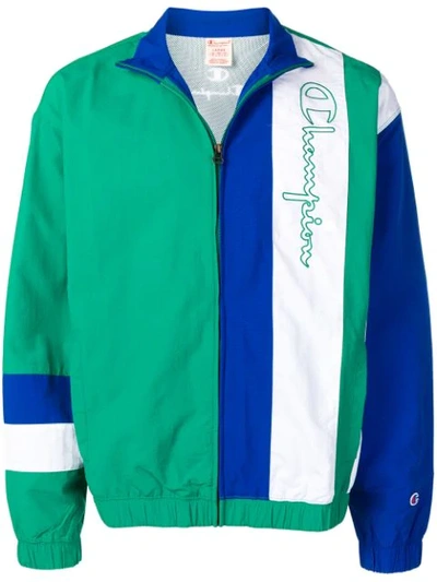 Shop Champion Embroidered Sports Jacket In Green