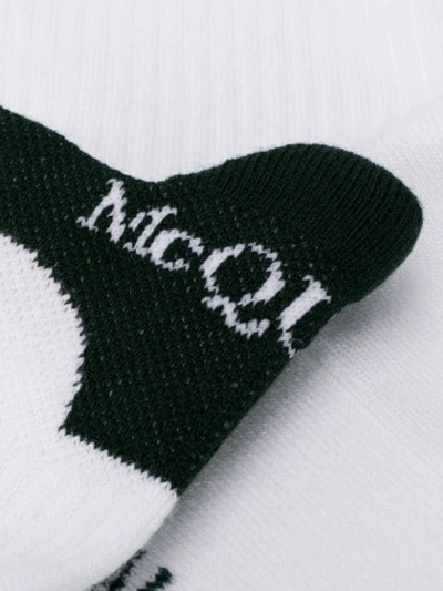 Pre-owned Alexander Mcqueen Two-tone Logo Socks - 白色 In White
