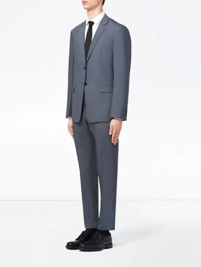 Shop Prada Wool And Mohair Single-breasted Suit In Grey