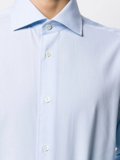 Shop Corneliani Textured Slim-fit Shirt In Blue