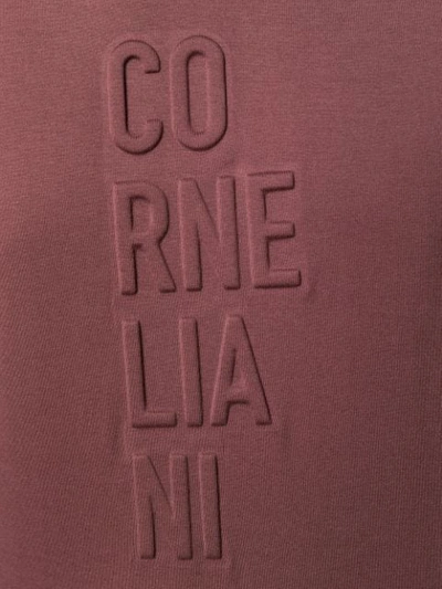 Shop Corneliani Embossed-logo T-shirt In Red