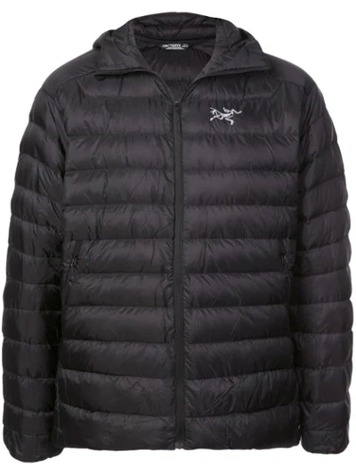 Shop Arc'teryx Padded Hooded Jacket In Black