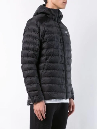 Shop Arc'teryx Padded Hooded Jacket In Black