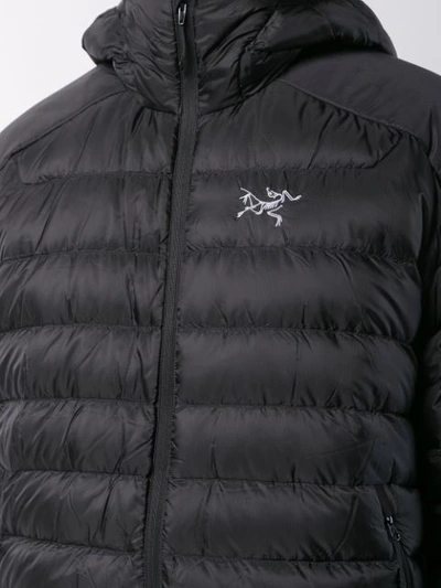 Shop Arc'teryx Padded Hooded Jacket In Black