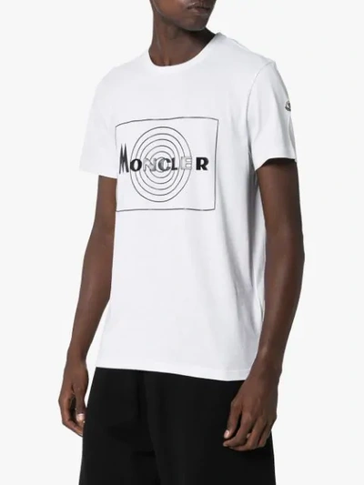 Shop Moncler Printed Logo T-shirt In White