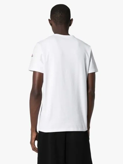 Shop Moncler Printed Logo T-shirt In White