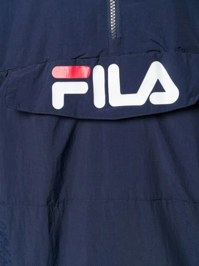 Shop Fila Logo Sports Jacket In Blue