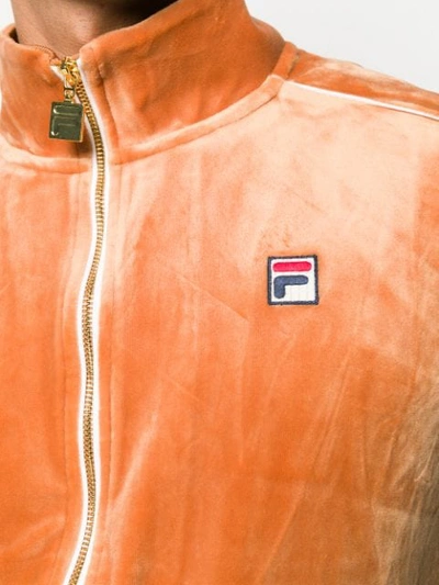 Shop Fila Logo Track Jacket In Orange