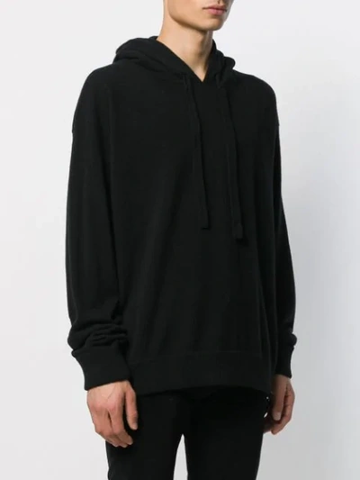 Shop Laneus Knitted Relaxed-fit Hoodie In Black