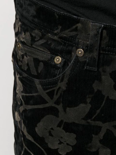 Shop Etro Floral Patterned Jeans In Black