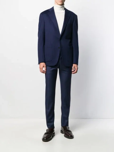 Shop Canali Cashmere Single-breasted Blazer In Blue