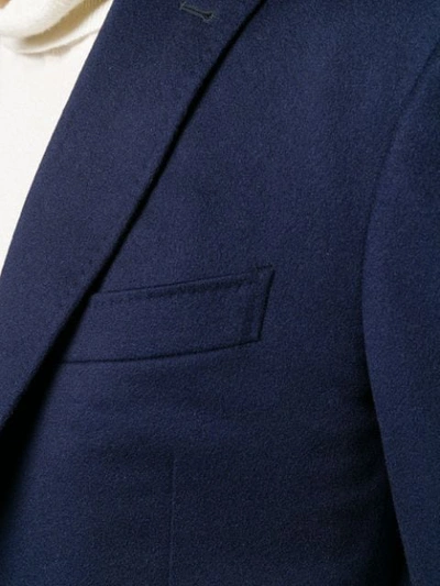 Shop Canali Cashmere Single-breasted Blazer In Blue