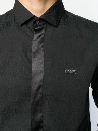 Shop Philipp Plein Diamond Cut Shirt In Black