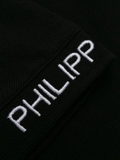 Shop Philipp Plein Logo Embroidered Polo Shirt In Black