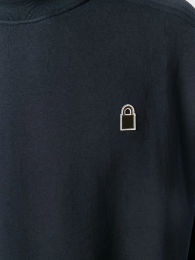 Shop Buscemi Contrast Logo Badge Sweater In Blue
