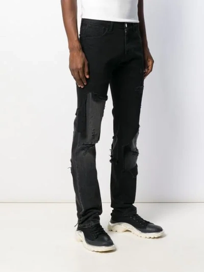 STRAIGHT-LEG DISTRESSED EFFECT JEANS