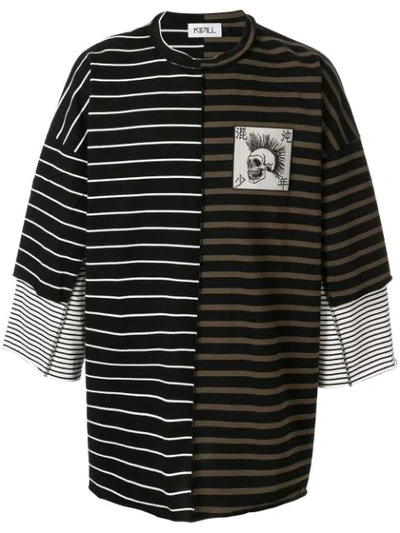 Shop Kidill Oversized Chaos Striped T-shirt In Green