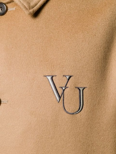 Shop Undercover Ufo Print Coat In Brown