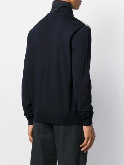 Shop Lanvin Graphic Knitted Cardigan In Blue
