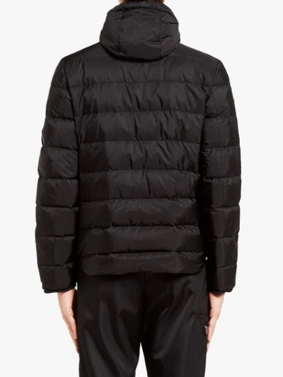 Shop Prada Hooded Puffer Jacket In Black