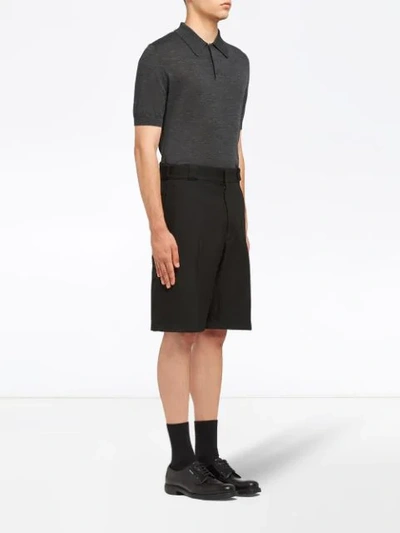 Shop Prada Tailored Bermuda Shorts In Black