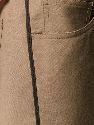 Shop Lanvin Asymmetrical Seam Trousers In Brown