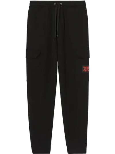 Shop Burberry Logo-appliqued Sweatpants In Black