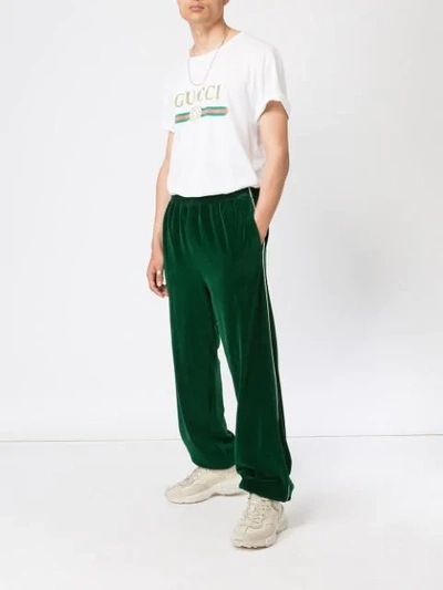 Shop Gucci Relaxed Fit Track Pants In 3521 Yard/ivory