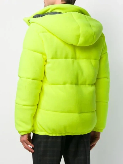 Lc23 Textured Neon Puffer Jacket In Yellow