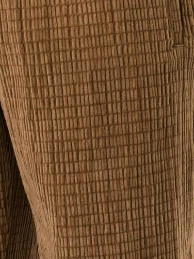 Shop Giorgio Armani Textured Straight Leg Trousers In Brown
