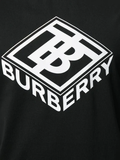 Shop Burberry Logo-print Cotton T-shirt In Black