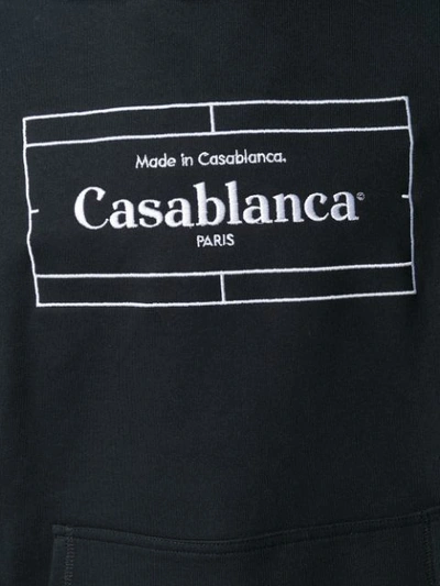 Shop Casablanca Logo Print Hoodie In Black