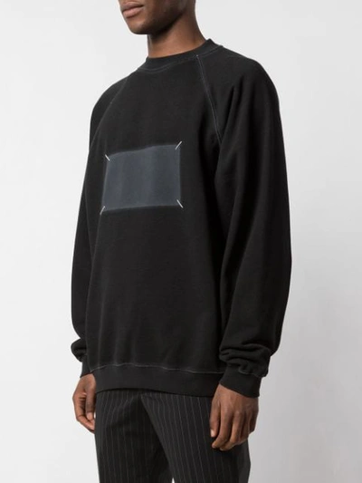Shop Maison Margiela Stitched Tag Print Sweatshirt In Black