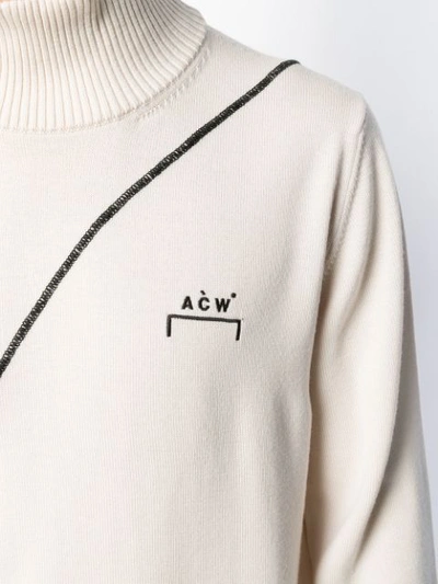 Shop A-cold-wall* Ribbed Roll Neck Jumper In Neutrals