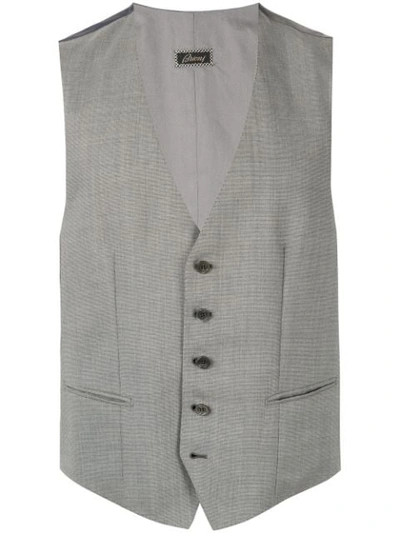 Shop Brioni Classic Waistcoat In Grey
