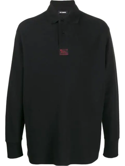 Shop Raf Simons Langärmeliges Poloshirt In Black