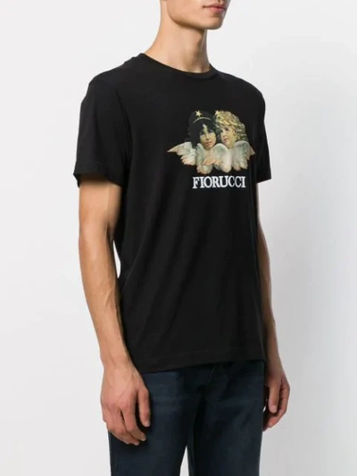 Shop Fiorucci Vintage Angels Print T-shirt In Black