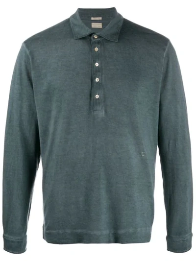 Shop Massimo Alba Long-sleeve Polo Shirt In Blue