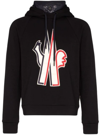 Shop Moncler Hooded Sweatshirt In Black