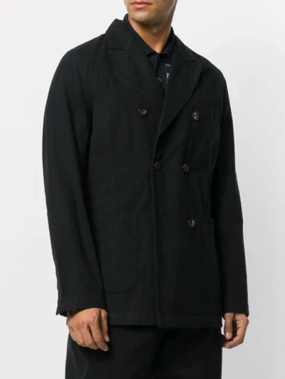Shop Universal Works Double Breasted Jacket In Black